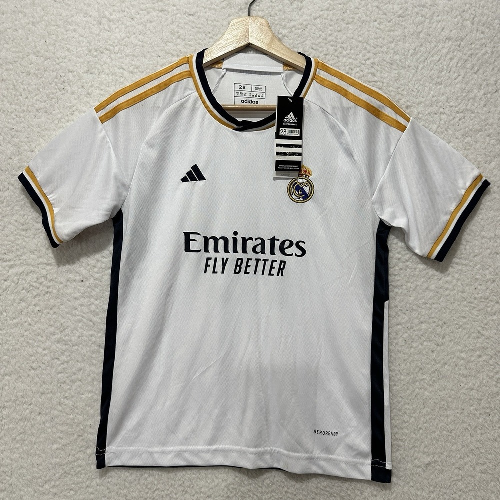 Real Madrid 2023 2024 Home Karim #10 Football Shirt Jersey Adidas Youth‎ Size 28